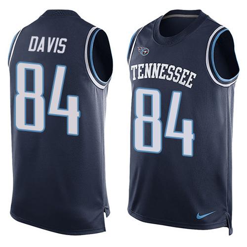 Nike Titans #84 Corey Davis Navy Blue Alternate Men's Stitched NFL Limited Tank Top Jersey